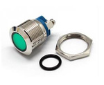 Metalowa kontrolka LED 16mm 12V zielona