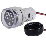 Amperomierz LED 28mm 0-100A 230V Biały