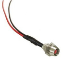 Kontrolka LED 3mm 12V DC czerwona matowa oprawka metalowa wklęsła