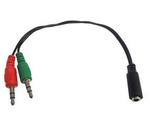 Adapter przejściówka jack 3.5mm 4pin gniazdo 2x wtyk