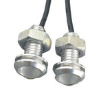 Żarówka LED 12V 1W 18mm jasny niebieski srebrna obudowa