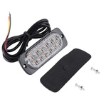 Lampa LED migająca ostrzegawcza 12V Pomarańczowa 1.8W 12 led Laweta