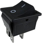 Przełącznik kołyskowy chwilowy KCD4 15A 250V podwójny (ON)-OFF czarny