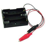 Koszyk na baterie 3 x AA 1.5V z krokodylkami