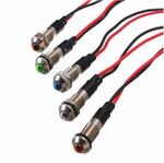  Kontrolka LED 5mm 24V DC biała oprawka metalowa wypukła