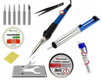 Zestaw Lutownica kolbowa 60W + groty, podstawka, odsysacz, cyna 14 elemntów