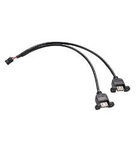 Gniazdo USB A podwójne niezależne z gniazdem 2x5 przewód 50cm