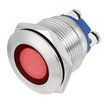 Kontrolka LED 18mm 230V metalowa czerwona