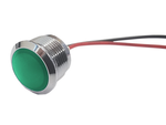 Kontrolka LED 18mm 12V metalowa wypukła zielona