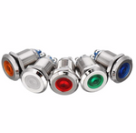 Metalowa kontrolka LED 16mm 230V czerwona