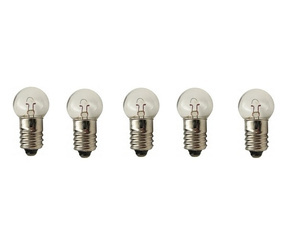 Żarówka wkręcana E10 1.5V 0.3A 0.45W biała 5 szt.