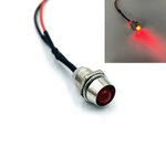  Kontrolka LED 5mm 24V DC czerwona CLEAR oprawka metalowa wklęsła