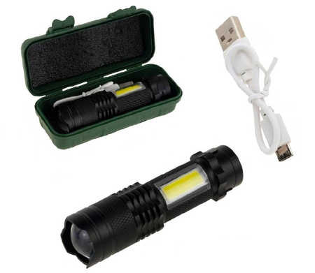 LATARKA TAKTYCZNA LED XPE CREE COB ZOOM USB