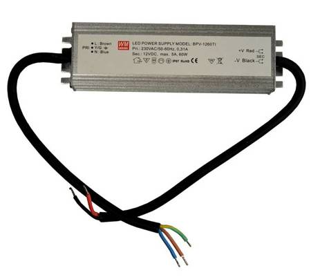 Zasilacz LED 12V 60W napięciowy IP67 aluminium
